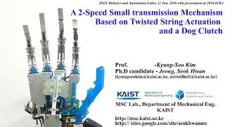 Robot hand with 2-speed transmission mechanism based on twisted string actuation