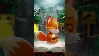 Tulo the Baby Fox LEGO Steps Into Jurassic World Jungle From Magic Book #lego #tulobabyfox #cartoon