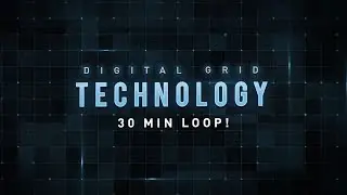 Digital Technology Grid Background Loop - Hitech Screensaver With Visual Landsmarks To Put Message
