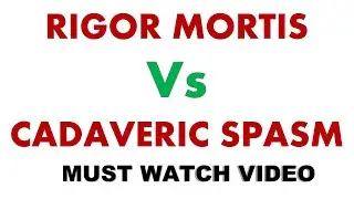 Difference between Rigor Mortis & Cadaveric Spasm | Forensic Medicine | Dr Krup Vasavda
