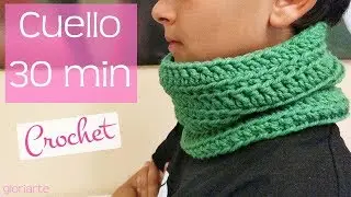 Cuello verde de ganchillo para caballero o niño. Crocheted neck or scarf for men or boys.