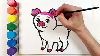 Cute Pig Painting for Kids 🐷| | Farm Animal Painting for Preschoolers | | #babyarttv  #drawing