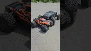 traxxas mini maxx size comparison to 1/10 scale arrma big rock #subscribe #rccars
