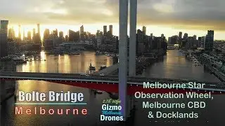 Bolte Bridge in Docklands by Drone - Melbourne CBD, Victoria, Australia