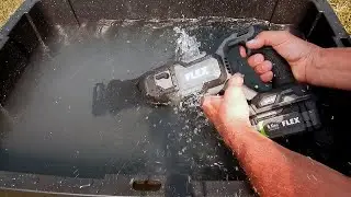 FLEX #FX2271 WATER TORTURE TEST - Will It Survive 24-Volt Cordless Reciprocating Saw Item 2590099