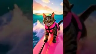Funny Cat Surfing 🌊😺 | Cute & Hilarious Surfing Cat Compilation
