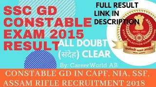 #SSCGDRESULT2015 | #SSCGDLATESTNEWSTODAY , SSC GD 2017 RESULT