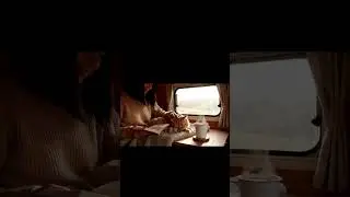 Cozy Caravan Morning ☕🐱 Book, Coffee, and Purring Cat ASMR