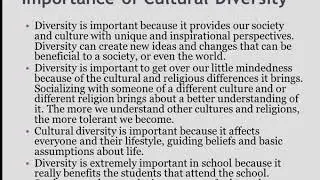 Importance of Cultural Diversity
