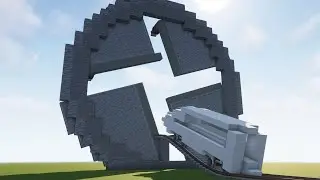 TRAIN goes trought an IRIS DOOR | minecraft create mod