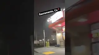 Sacramento Hood Gas Station at night