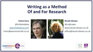 Writing as a Method Of and For Research