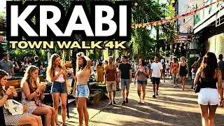 KRABI TOWN Day Walking Tour | River, Park & City | THAILAND 🇹🇭 4K