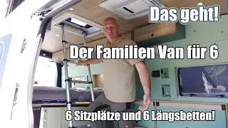 FETMOBIL FETVan AT6 Transit mit Innendurchstieg zum Dachzelt und 6 L&auml;ngsschl&auml;ferbetten!