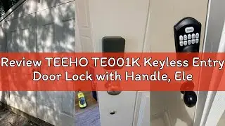 Review TEEHO TE001K Keyless Entry Door Lock with Handle, Electronic Keypad Deadbolt with 2 Knobs, Hi
