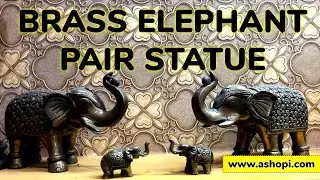 Beautiful & Luxury Brass Elephant Pair Statue For Home & Office Decoration
