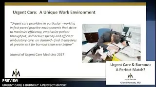 Master Clinicians Preview: Urgent Care and Clinician Burnout