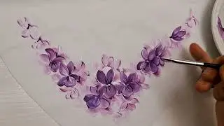 Come dipingere una cornice di violette #violet #fabricpainting #watercolor