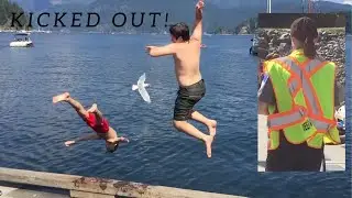 WE GOT KICKED OUT FOR DOCK JUMPING!