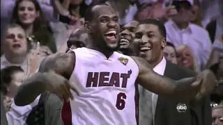 LeBron James Dancing On The Sidelines! - 2012 NBA Finals HD