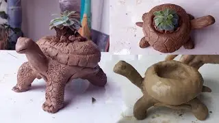 AMAZING DIY Tortoise Shaped Pot, Clay Making Timelapse