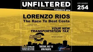 UNFILTERED #254 | Lorenzo Rios The Race To Beat Costa | Your New Transportation Tax!