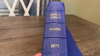 Bible Rebind #6 — AMG 1977 NASB Giant Print Handy Size in Electric Blue Goatskin