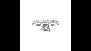ACAI ENGAGEMENT RING SET WITH ASCHER CUT NATURAL DIAMOND