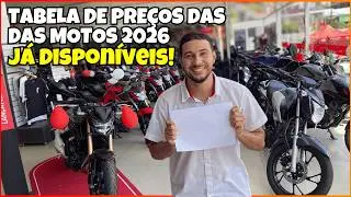 Primeira TABELA DE PRE&Ccedil;OS HONDA de 2026: Pre&ccedil;os Reais de Todas as Motos Honda! 25/26 vs 26/26!