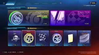 Rocket League item Shop today AUG 21 2022 FOREST GREEN DRACO,GREY SCARAB,PURPLE EXALTER BM