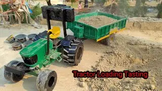 Diy mini tractor trolley bag of loading video ‼️ khilauna  jhon Deere tractor video 