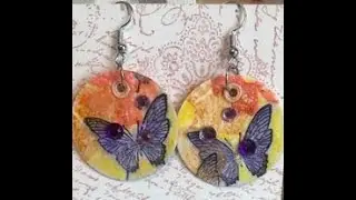 How to make Earrings out of Watercolor Paper / Handmade Jewelry