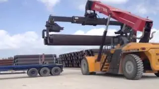 Reach Stacker for Pipe at Bredero Shaw Indonesia
