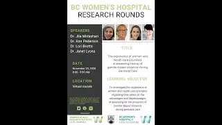 BC Women's Hospital Research Rounds: November 2020