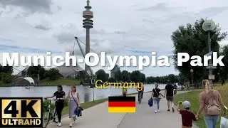 Walking in Munich-Olympia Park, Germany 4K 60 fps Ultra HD