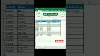 Employee experience. =YEARFRAC(start date,end date,3) #excelsorted #msexcel #excel #year #difference