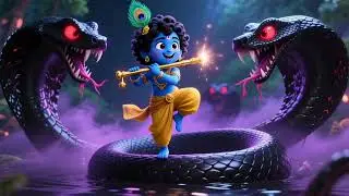 Little Krishna vs Kaliya Naag | Divine Krishna Leela | Mythological Kids Story