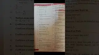 MHT CET Formulas Kinetic theory of gases and radiation