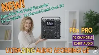 Zoom F8n Pro Field Recorder 32-bit 192kHz 10 Channel 8 XLR Dual SD
