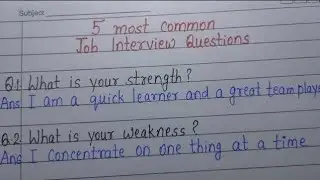 5 most common Job Interview questions and answers ll Common Interview questions and answers ll Q & A