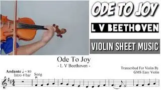 Free Sheet || Ode To Joy - Beethoven || Violin Sheet Music