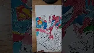 DC vs marvel (Spider-man hulk vs Superman Batman) Coloring