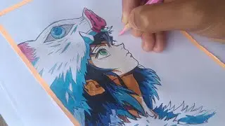 Inosuke Drawing Tutorial for Beginners | Easy Vector Art | Anime Drawing Demon Slayer 