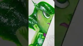Draw Disgust 💚 Cartoon vs Realistic ✨INSIDE OUT ✨ #inside out2 #insideout #disgust #cartoon #art
