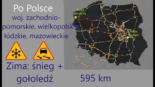 ETS2 ZIMA Polska (Szczecin--Zwoleń), śnieg + gołoledź PDA