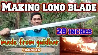 Making long blade made from guidebar of chainsaw by using grainder #Tophertv