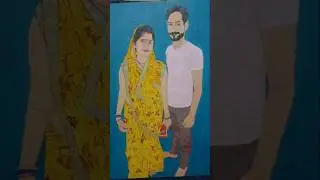 ✍️hasband and wife beautiful art work##order painting#Acrylic color painting#canvas board painging##