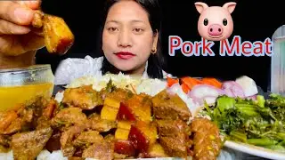 Lots of Pork Curry &white Rice Mukbang Asmr Nepali Style