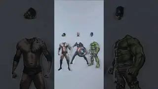 The rock ❤️😎 Captain America 💜😍 Hulk wrong head challenge 🔥😜 #shorts #funny #viral