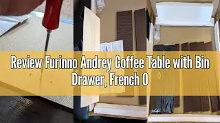 Review Furinno Andrey Coffee Table with Bin Drawer, French Oak Grey/Black